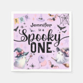 Spooky One Girl Schattige Ghost Halloween 1st Birt Servet (Voorkant)