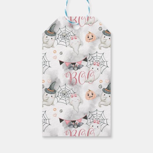 Spooky One Girl's Eerste Verjaardagsgunst Cadeaulabel (Achterkant)