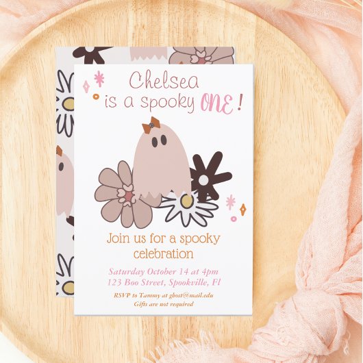 Spooky One Girls First Birthday Kaart