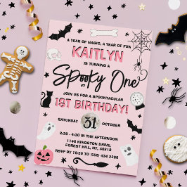 Spooky One! Girls Halloween 1e verjaardag Kaart