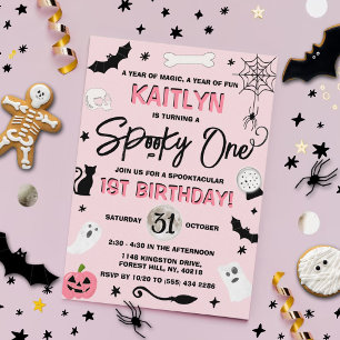 Spooky One! Girls Halloween 1e verjaardag Kaart