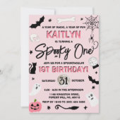 Spooky One! Girls Halloween 1e verjaardag Kaart (Voorkant)