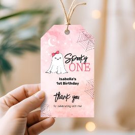 Spooky One Girly 1st Birthday Favoriet Bedankt Cadeaulabel