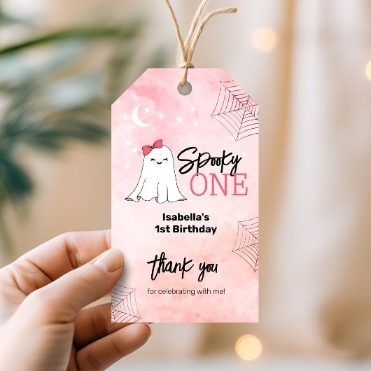 Spooky One Girly 1st Birthday Favoriet Bedankt Cadeaulabel