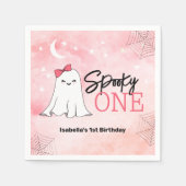 Spooky One Girly Ghost 1st Birthday Party Servet (Voorkant)