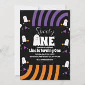 Spooky One Groovy Ghost Halloween Birthday Kaart (Voorkant)