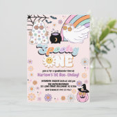 Spooky One Groovy Ghost Hippie Halloween Verjaarda Kaart (Staand voorkant)