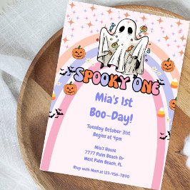 Spooky One Groovy Halloween 1e verjaardag Kaart