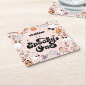 Spooky One Groovy Halloween 1e verjaardag Kartonnen Onderzetters (Schuin)