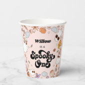 Spooky One Groovy Halloween 1e verjaardag Papieren Bekers (Achterkant)