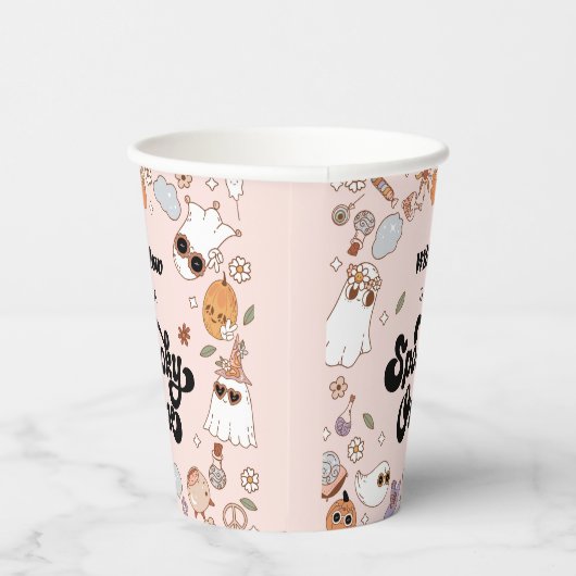 Spooky One Groovy Halloween 1e verjaardag Papieren Bekers (Rechts)