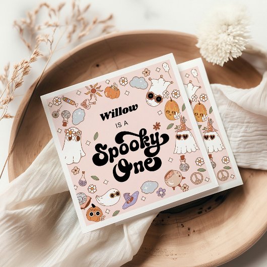 Spooky One Groovy Halloween 1e verjaardag Servet