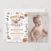 Spooky One Groovy Halloween Leuke Verjaardag Foto Kaart (Voorkant)