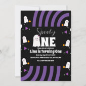 Spooky One Groovy Letters Halloween Birthday Kaart (Voorkant)