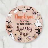 Spooky One Halloween 1e verjaardag Bedankjes Labels (Voorkant)