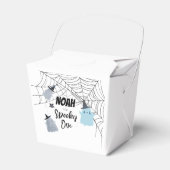 Spooky One | Halloween 1e verjaardag | Blauwe Gees Bedankdoosjes (Voorkant Zijde)