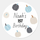 Spooky One | Halloween 1e verjaardag | Blauwe pomp Ronde Sticker (Voorkant)