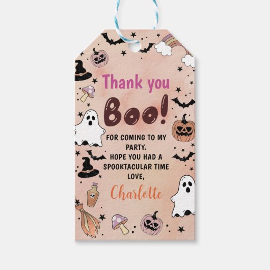 Spooky One Halloween 1e verjaardag Cadeaulabel (Voorkant)