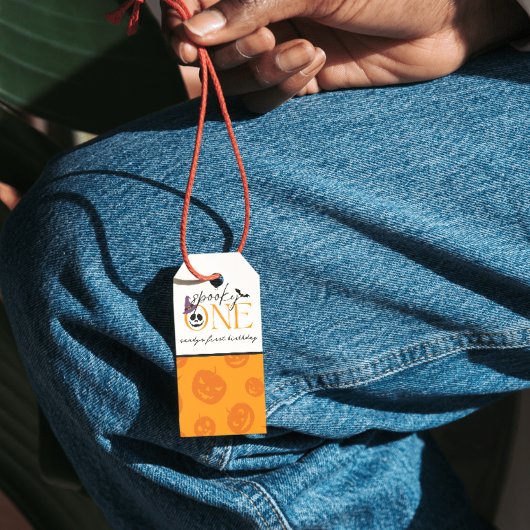 Spooky One Halloween 1e verjaardag Cadeaulabel