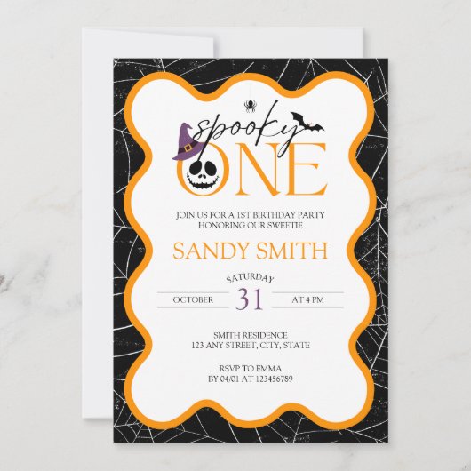 Spooky One Halloween 1e verjaardag esthetiek Kaart (Voorkant)