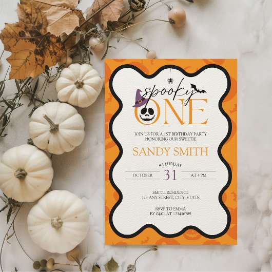 Spooky One Halloween 1e verjaardag esthetiek Kaart