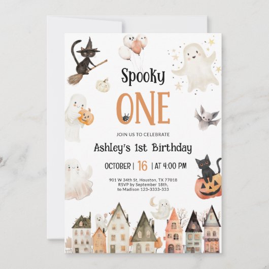 Spooky One | Halloween 1e verjaardag Kaart (Voorkant)