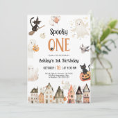 Spooky One | Halloween 1e verjaardag Kaart (Staand voorkant)