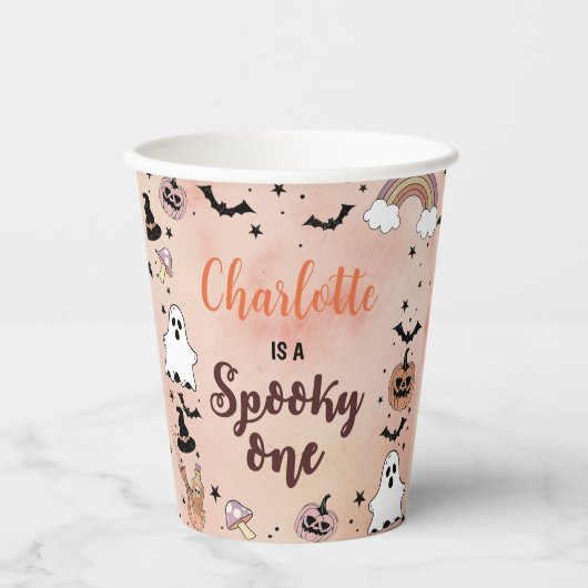 Spooky One Halloween 1e verjaardag Papieren Bekers (Voorkant)