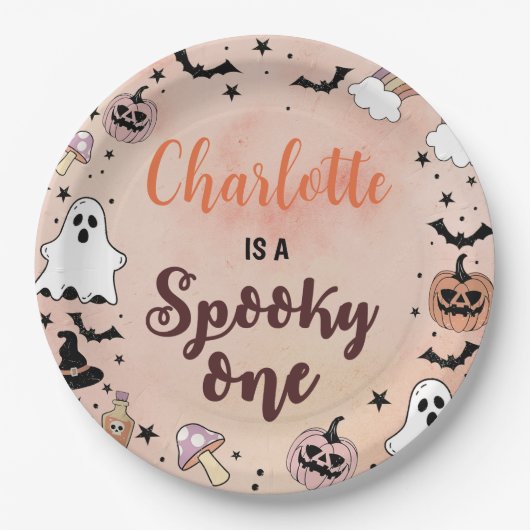 Spooky One Halloween 1e verjaardag Papieren Bordje (Voorkant)