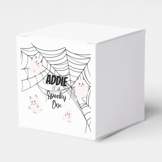 Spooky One | Halloween 1e verjaardag | Pink Ghosts Bedankdoosjes (Voorkant Zijde)