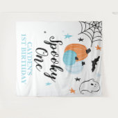 Spooky One Halloween 1e Verjaardag Pompoenen Wandkleed (Voorkant (horizontaal))