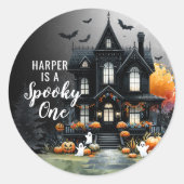 Spooky One Halloween 1e verjaardag Ronde Sticker (Voorkant)