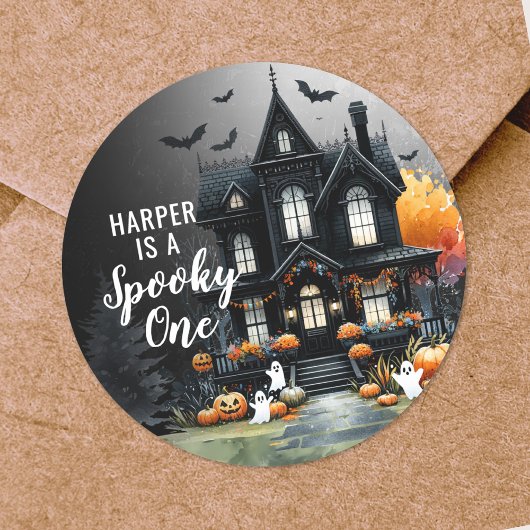 Spooky One Halloween 1e verjaardag Ronde Sticker