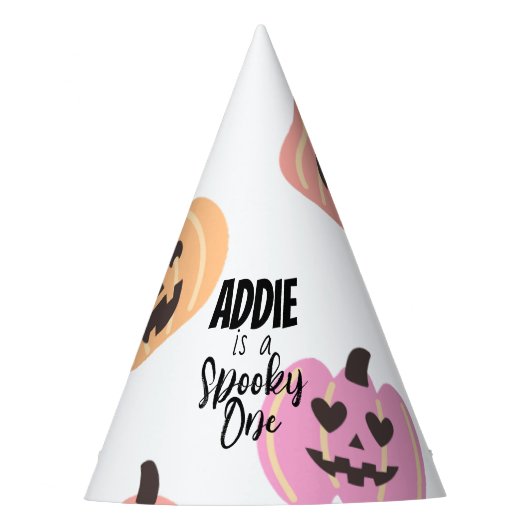 Spooky One | Halloween 1e verjaardag | Roze pompoe Feesthoedjes (Voorkant)