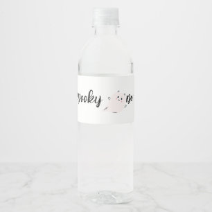 Spooky One Halloween 1e verjaardag Roze pompoe Waterfles Etiket