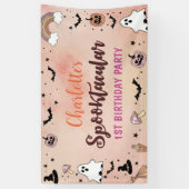 Spooky One Halloween 1e verjaardag Spandoek (Verticaal)