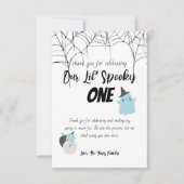 Spooky One | Halloween 1e verjaardag | Spooky Blue Bedankkaart (Voorkant)