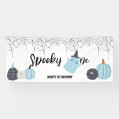 Spooky One | Halloween 1e verjaardag | Spooky Blue Spandoek (Horizontaal)