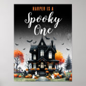 Spooky One Halloween 1e Verjaardagsfeest Bord Poster (Voorkant)