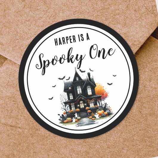 Spooky One Halloween 1e Verjaardagsfeestje Ronde Sticker