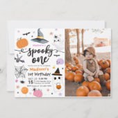 Spooky One Halloween 1st Birthday Foto Kaart (Voorkant)