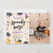 Spooky One Halloween 1st Birthday Foto Kaart (Voorkant)