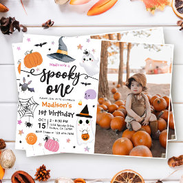 Spooky One Halloween 1st Birthday Foto Kaart