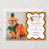 Spooky One Halloween 1st Birthday Foto Kaart (Voorkant)