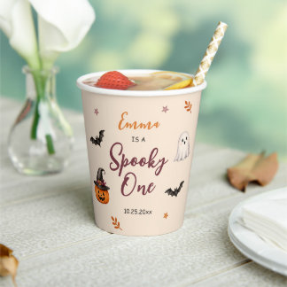 Spooky One Halloween 1st Birthday Girls Ghost Papieren Bekers