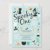 Spooky One Halloween 1st Birthday Invitation Kaart (Voorkant)