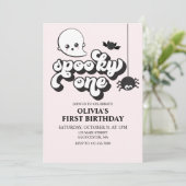 Spooky One Halloween 1st Birthday Invitation Kaart (Staand voorkant)