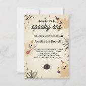 Spooky One Halloween 1st Birthday Invitation Kaart (Voorkant)