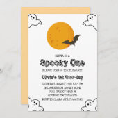 Spooky One Halloween 1st Birthday Invitation Kaart (Voorkant / Achterkant)