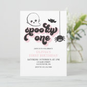 Spooky One Halloween 1st Birthday Invitation Kaart (Staand voorkant)